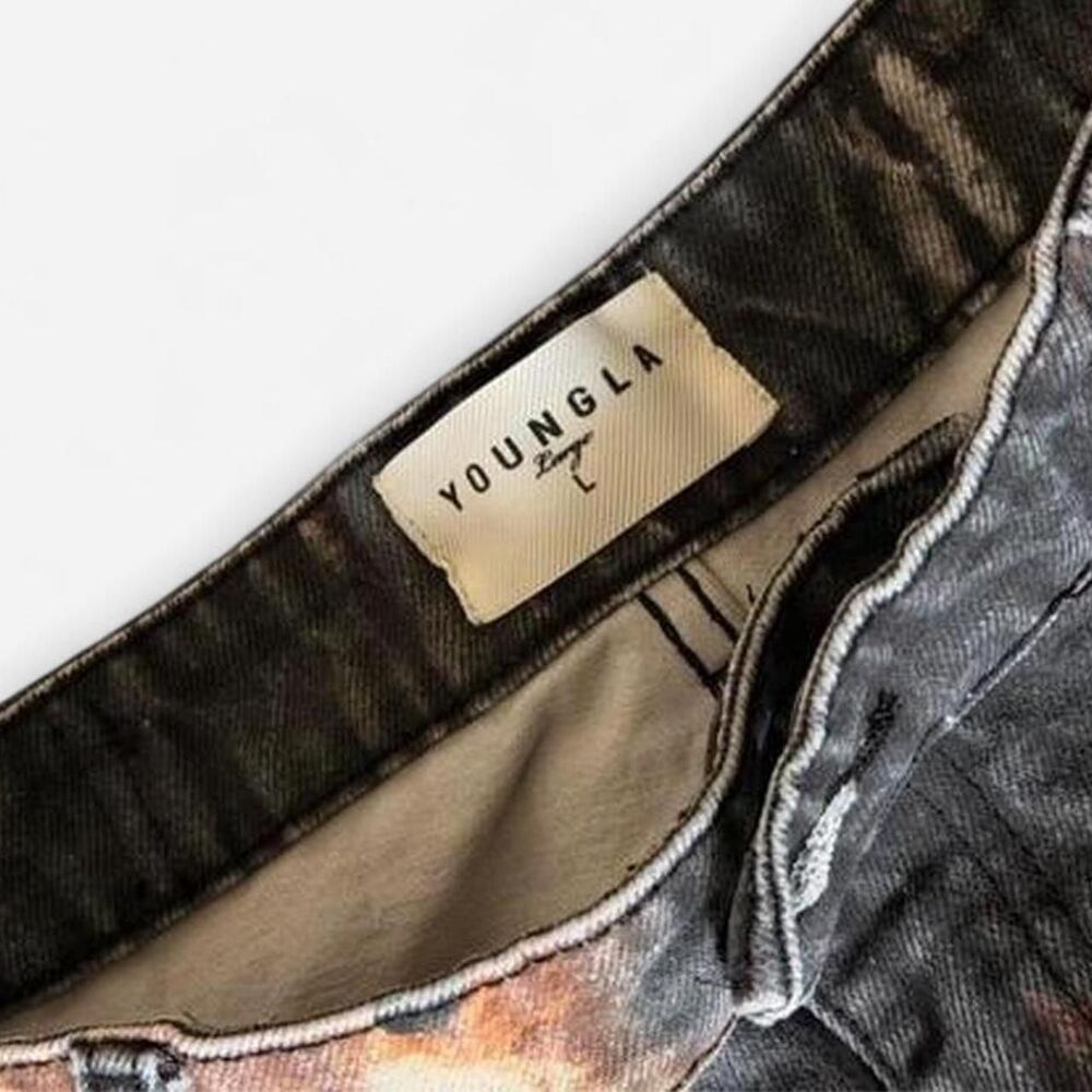 Youngla Men's Black and Brown Jeans - Picture 2 of 7